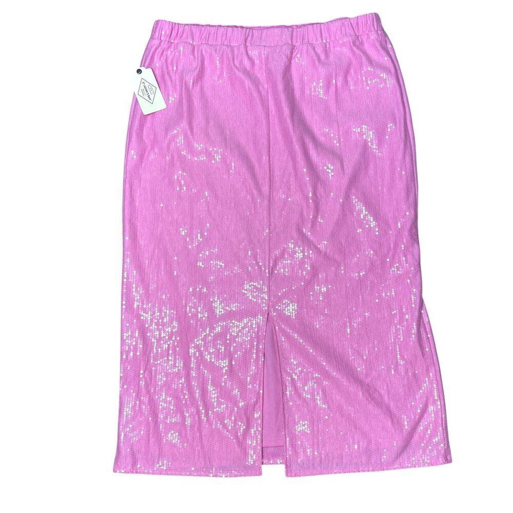 St. John's Bay Pink Bloom Sequin Skirt New With Tags Size 2X - Picture 5 of 10